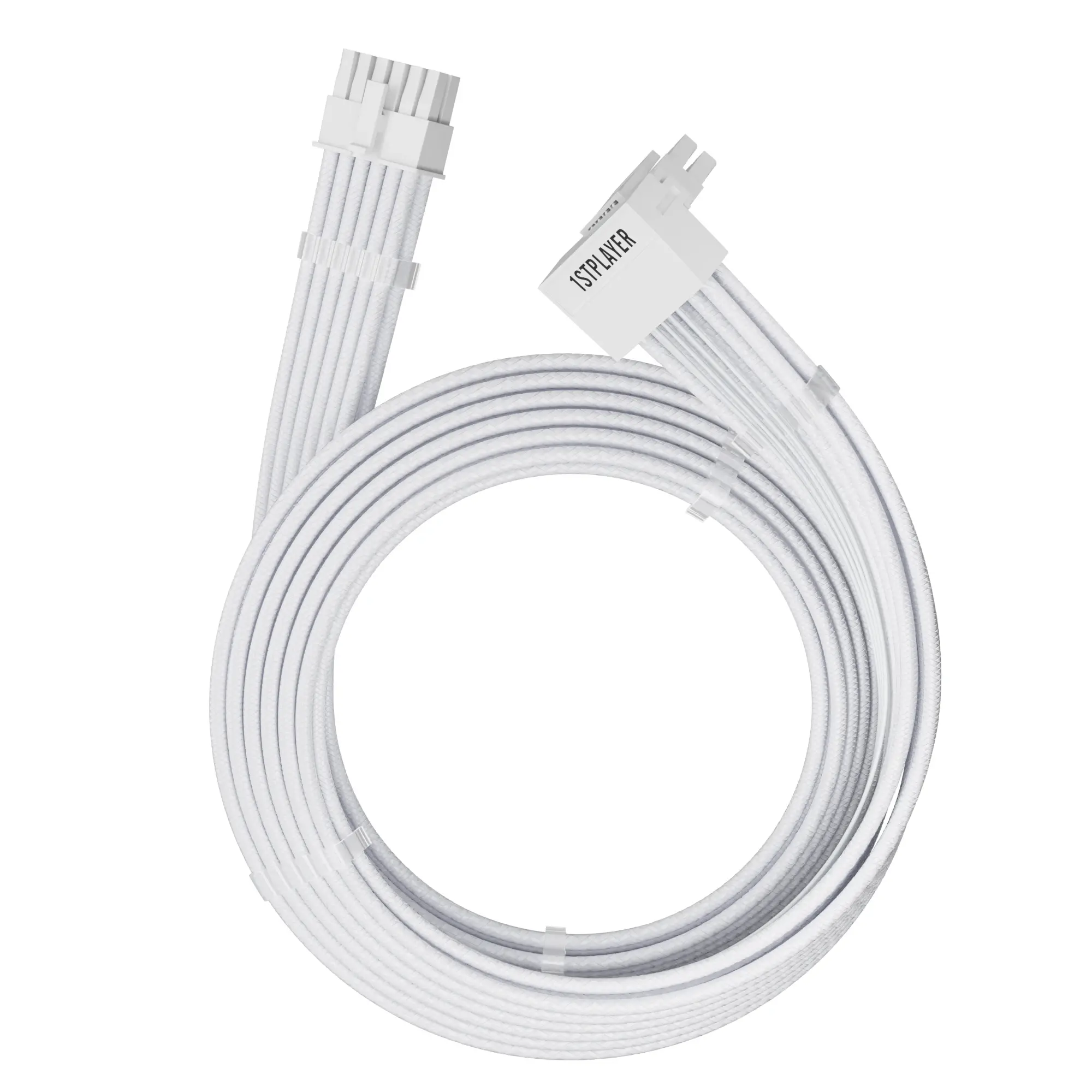 1stPlayer модулен кабел Custom Sleeved Modding Cable White - PCIe 5.0 12VHPWR M/M - FM2-B-WH - image 2