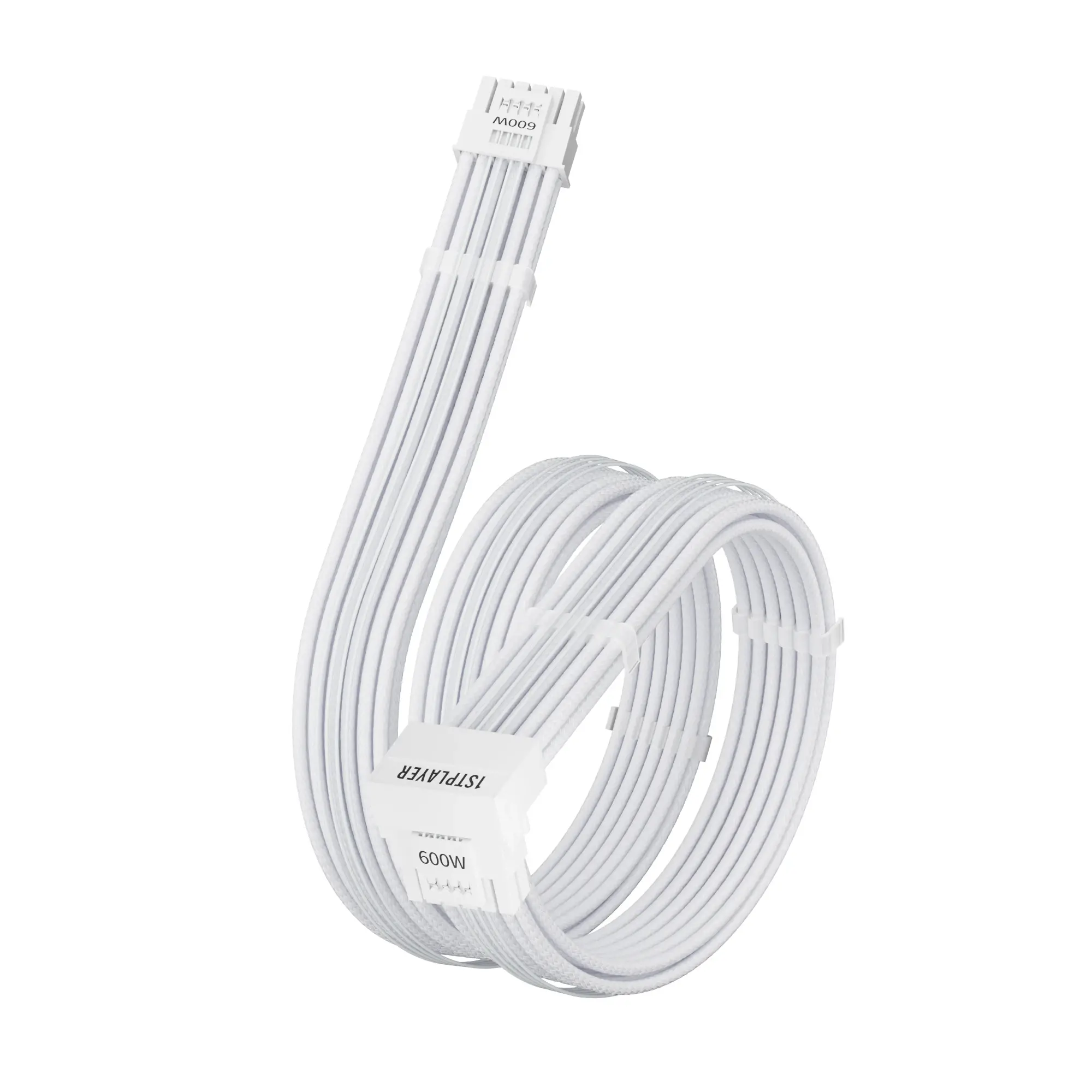1stPlayer αρθρωτό καλώδιο Custom Sleeved Modding Cable White - PCIe 5.0 12VHPWR M/M - FM2-B-WH - image 4