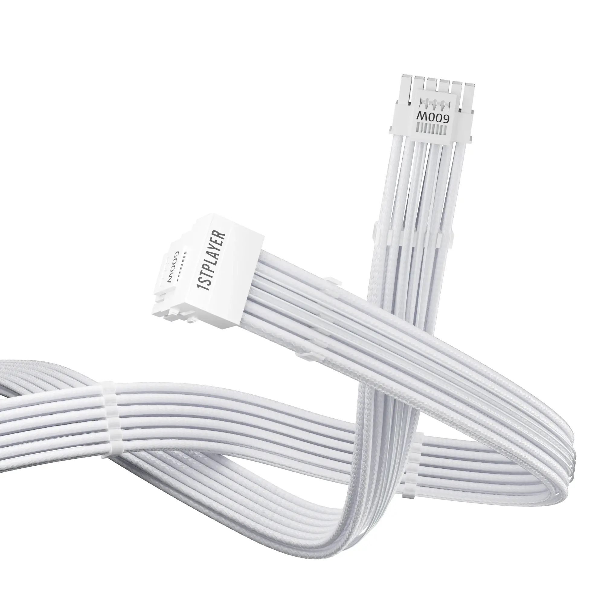1stPlayer модулен кабел Custom Sleeved Modding Cable White - PCIe 5.0 12VHPWR M/M - FM2-B-WH - image 5
