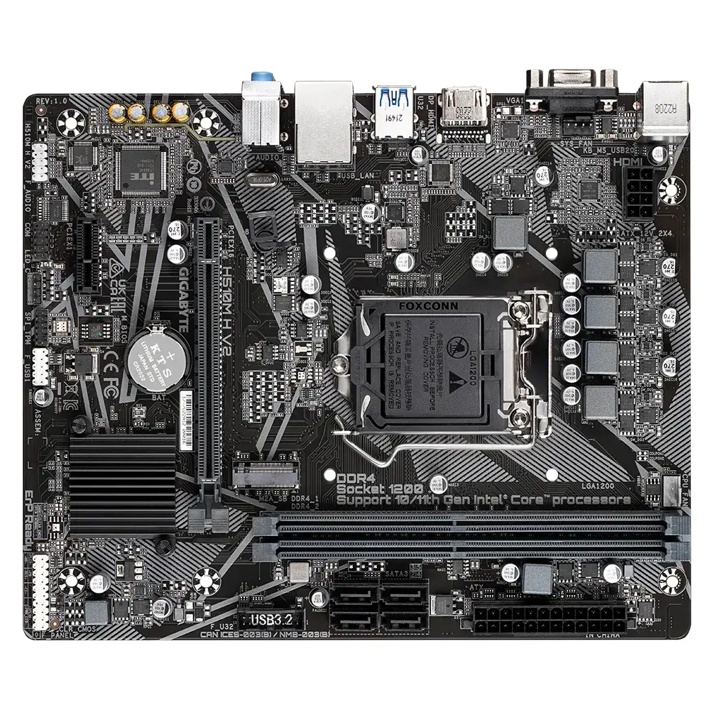 Дънна платка, GIGABYTE GB H510M H V2 / LGA1200 - image 2