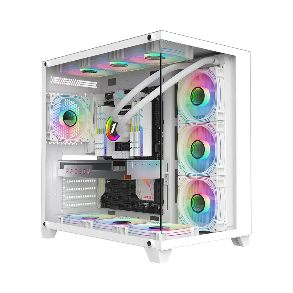 1stPlayer carcasă Case ATX - MEGAVIEW MV8 White