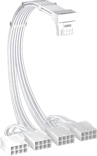 1stPlayer удължителен кабел Custom Sleeved Modding Cable White - 4 x PCIe 8-pin to 12VHPWR - FM4-B-WH - image 2