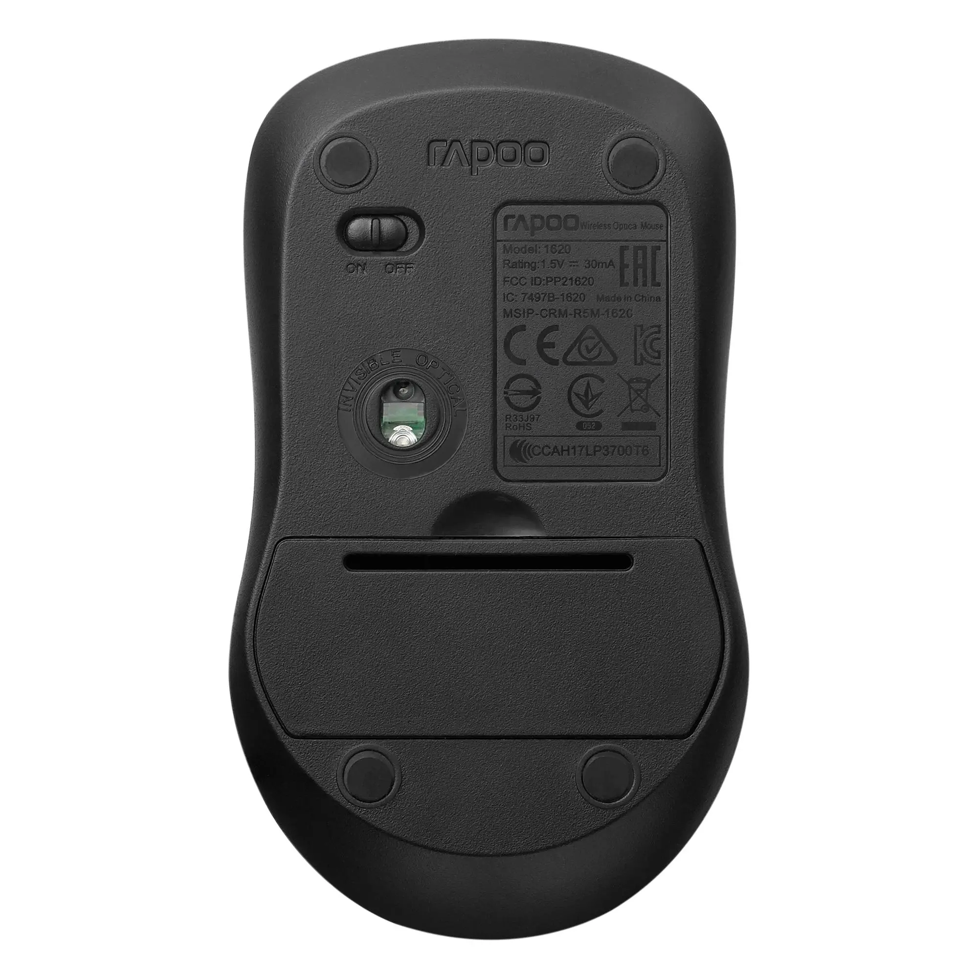 Mouse optic wireless RAPOO 1680, Silențios, 2.4Ghz, Negru - image 4