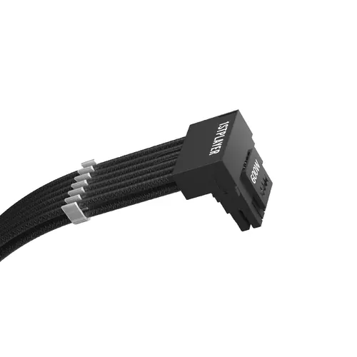 1stPlayer модулен кабел Custom Sleeved Modding Cable Black - PCIe 5.0 12VHPWR M/M - FM2-B-BK - image 1