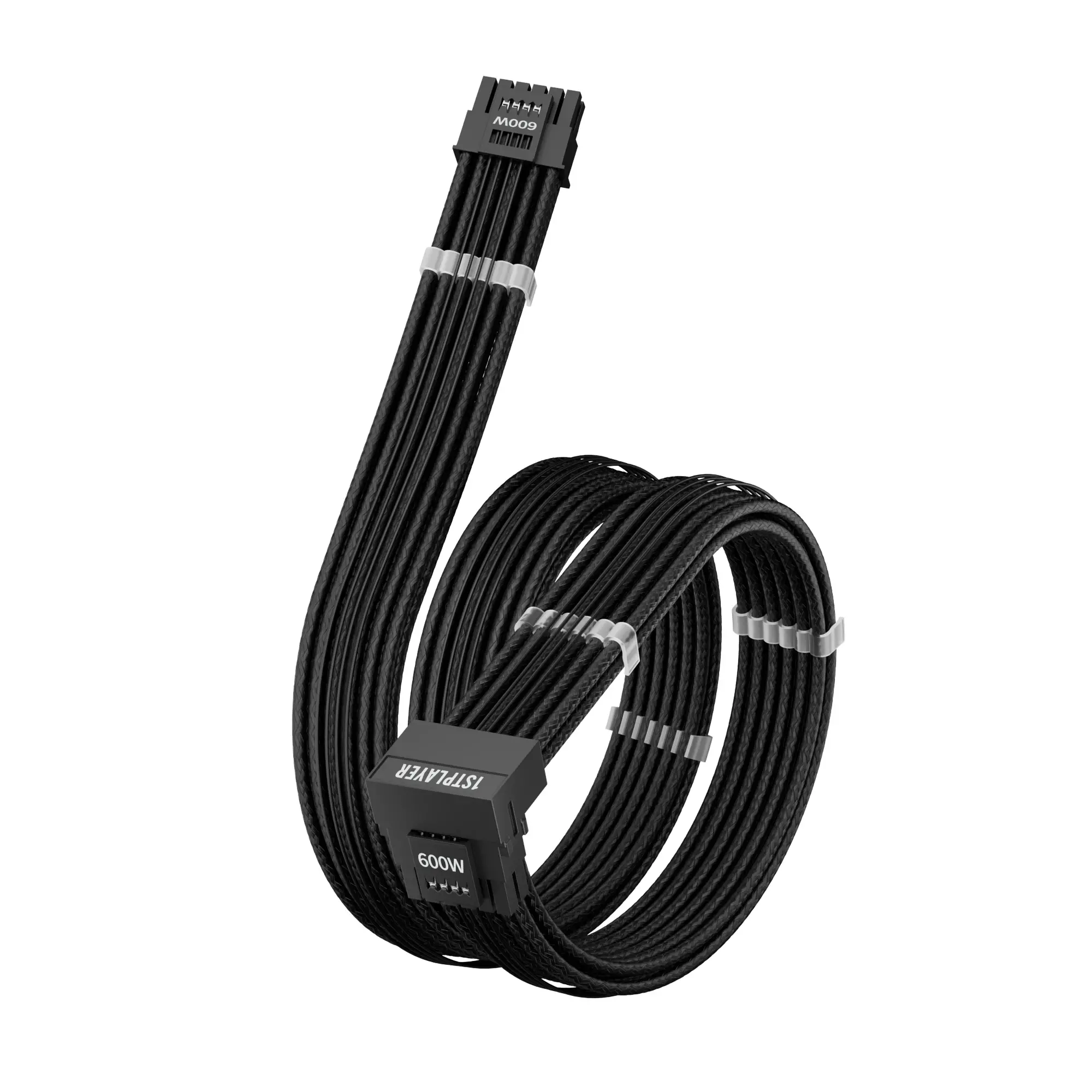1stPlayer αρθρωτό καλώδιο Custom Sleeved Modding Cable Μαύρο - PCIe 5.0 12VHPWR M/M - FM2-B-BK - image 3