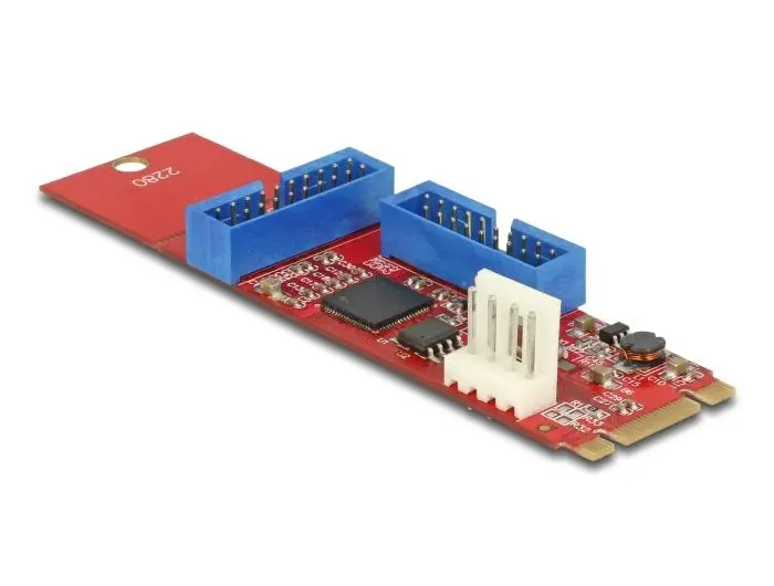 Адаптер Delock, M.2 Key B+M мъжко към 2 x USB 5 Gbps Pin Header - image 1