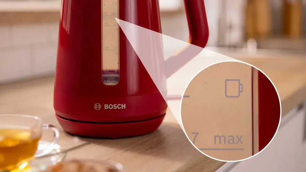 Ηλεκτρικός βραστήρας, Bosch TWK1M124, MyMoment Πλαστικός βραστήρας, 2400 W, 1.7 l, Ένδειξη φλιτζανιών, Φίλτρο αλάτων, Τριπλή λειτουργία ασφαλείας - image 4