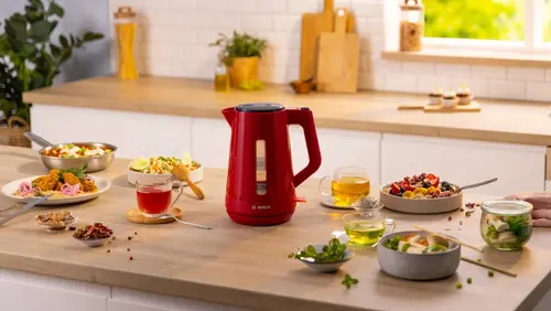 Fierbător electric, Bosch TWK1M124, MyMoment Fierbător din plastic, 2400 W, 1.7 l, Indicator pentru căni, Filtru anticalcar, Funcție triplă - 7