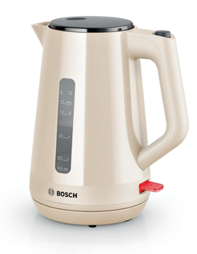 Електрическа кана, Bosch TWK1M127, MyMoment Plastic Kettle, 2400 W, 1.7 l, Cup indicator, Limescale filter, Triple safety function, Cream