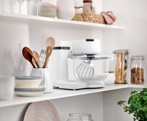 Кухненски робот, Bosch MUMS2TW00, Kitchen machine, MUM Serie 2, 700 W, tritan bowl 3.8 l, 3D PlanetaryMixing, 4 speeds, Pastry set, White - image 7