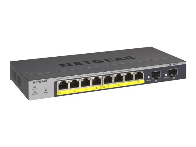 NETGEAR GS110TPv3 8 x 1G PoE+ Up to 55W 2 x SFP Smart Managed switch