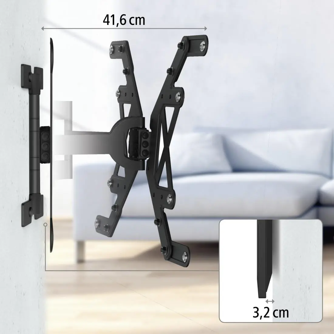Стенна стойка за OLED TV, 229 см (90") до 40 кг, 220850 - image 9