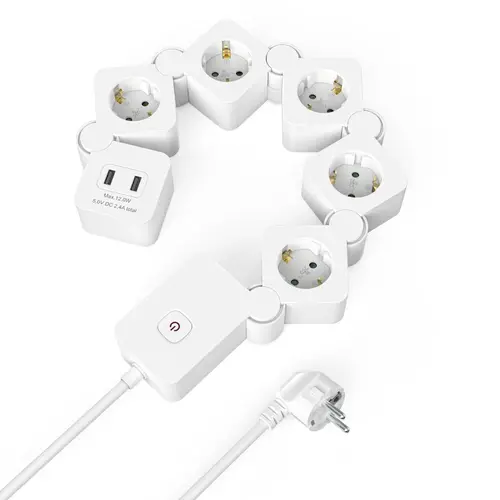 HAMA Разклонител 5 гнезда, USB-A 12 W, 223190 - image 1