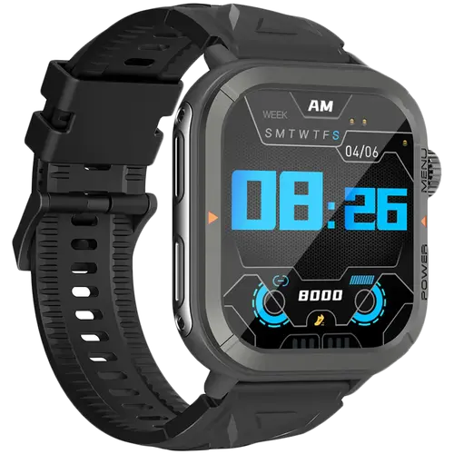 Blackview W30, 1.91 inch Display, 320*380 pixel, 300mAh battery, 100+ Workout Modes, 10-meter Water-resistance, Heart Rate & Blood Oxygen Monitor, Up To 5-7 Days of Battery Life, 128MB Flash, Black - image 1