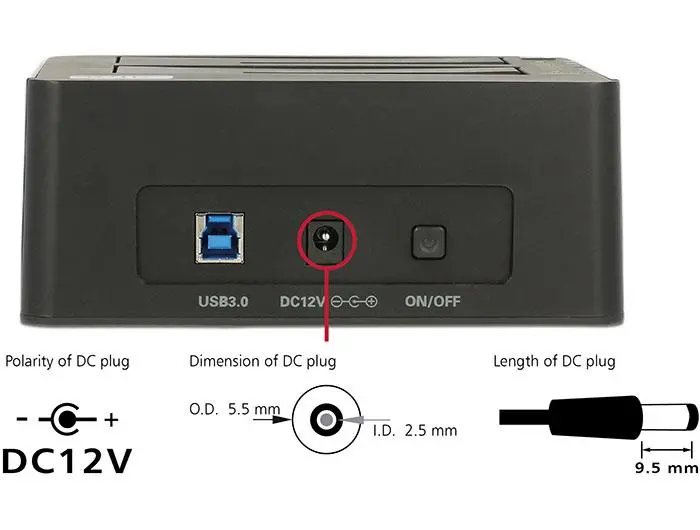 Docking station extern Delock 62661, pentru HDD/SSD de 2.5"/3.5", USB 3.0, Funcție de clonare, Negru - image 4