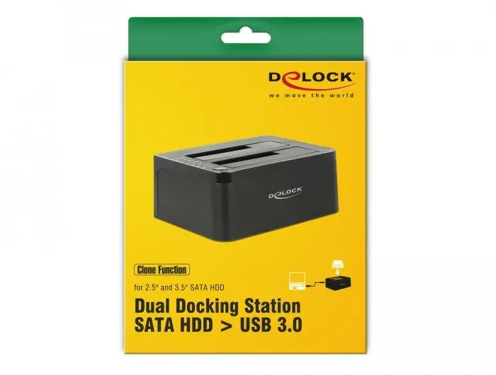 Външна докинг станция Delock 62661, за 2.5"/3.5" HDD/SSD, USB 3.0, Функция за клониране, Черен - image 6