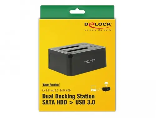 Външна докинг станция Delock 62661, за 2.5"/3.5" HDD/SSD, USB 3.0, Функция за клониране, Черен - image 6