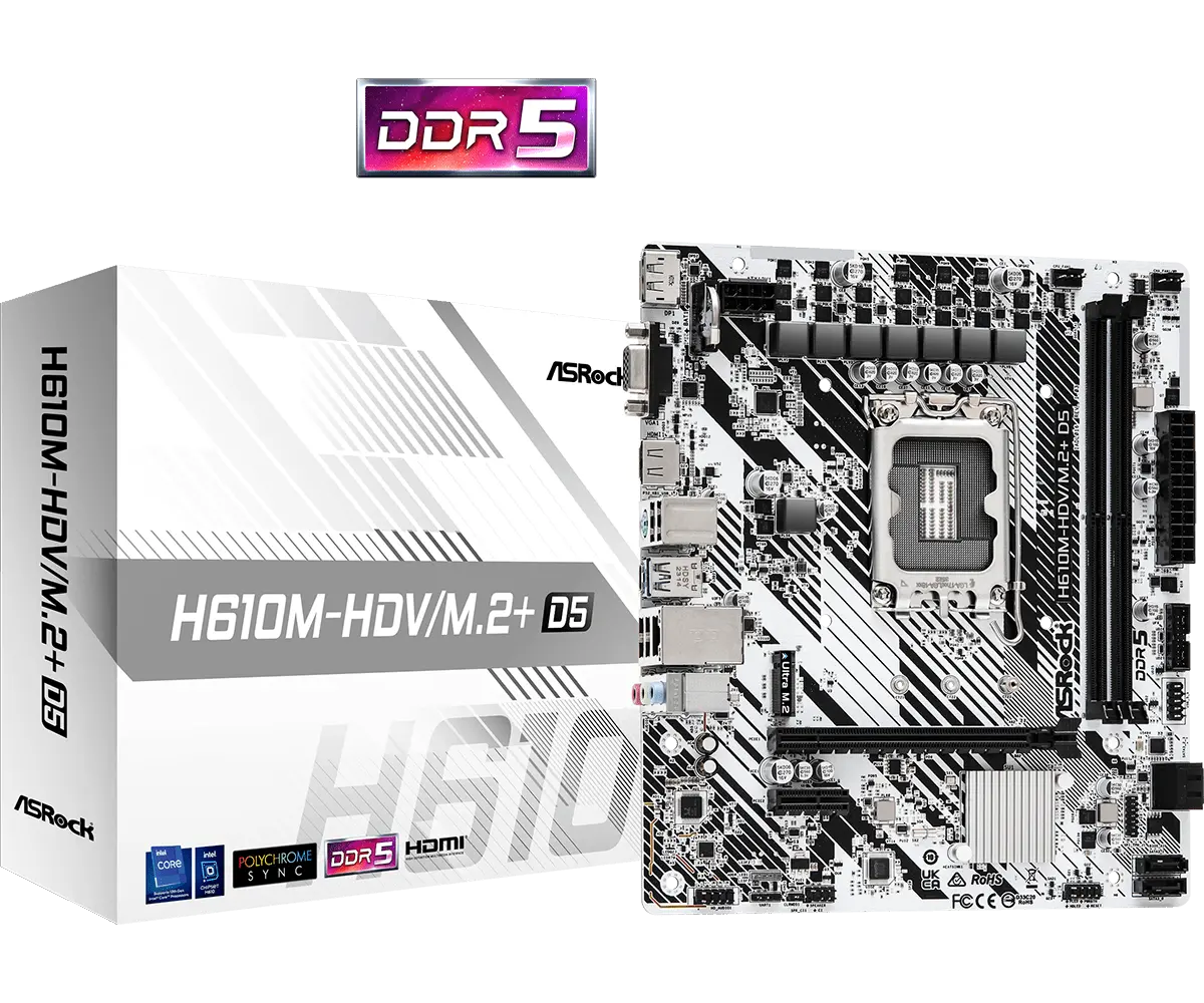 Дънна платка, ASROCK H610M-HDV/M.2+D5