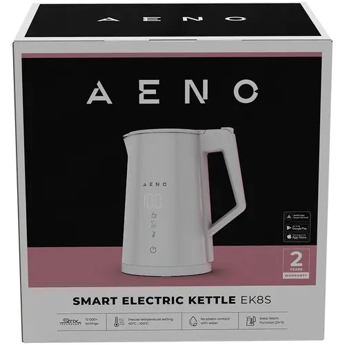 AENO Fierbător electric EK8S Smart: 1850-2200W, 1.7L, Strix, Pereți dubli, Control al temperaturii, Funcție de menținere la cald, Control prin Wi-Fi - 2