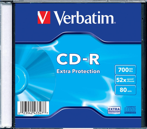 Медия, Verbatim CD-R 52X SC SINGLE WRAP 700MB EXTRA PROTECTION