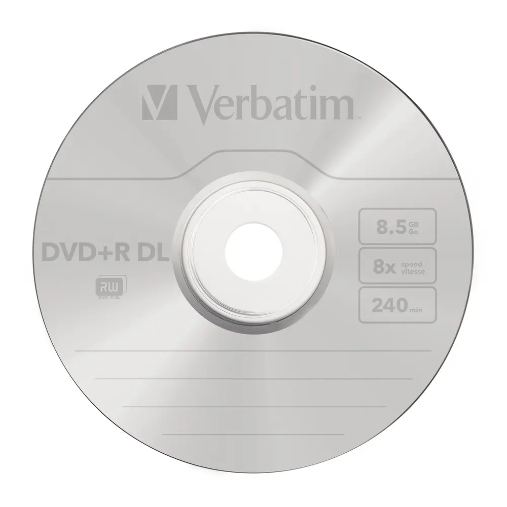 Δίσκος, Verbatim DVD+R DOUBLE LAYER 8.5GB 8X MATT SILVER SURFACE (5 PACK) - image 1