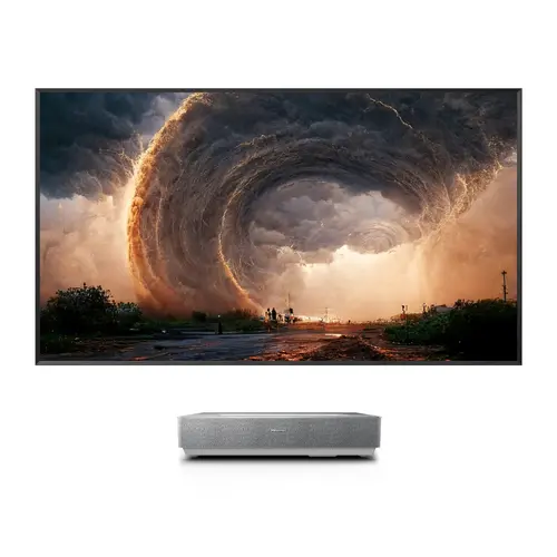 Телевизор, Hisense 100" 100L5HD, 4K Ultra HD 3840x2160, Laser TV, 2500 nit, Cont. 2400:1, HDR 10, HLG, Dolby Atmos, 2 x 15W Sound System, Smart TV, WiFi 5GHz, BT, 4xHDMI, 2xUSB, LAN, CI+, DVB-T2/C/S2, 100" Screen included, Black