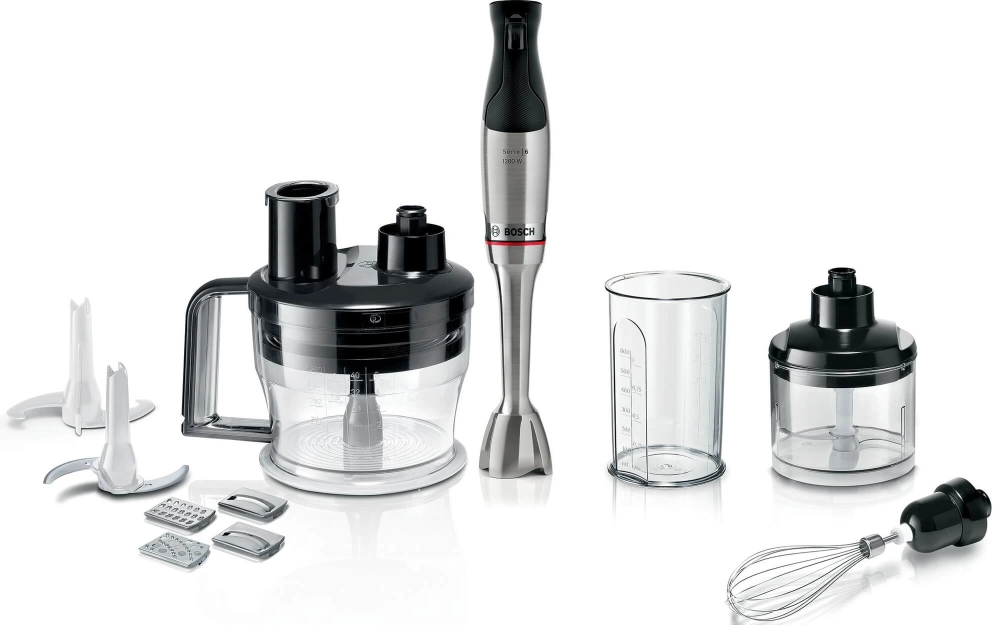 Пасатор, Bosch MSM6M871, SER6, Blender, ErgoMaster, 1200 W, Dynamic Speed Control, QuattroBlade System Pro, Included Blender, Food processor, Measuring cup, Chopper & Stainless steel whisk, Stainless steel