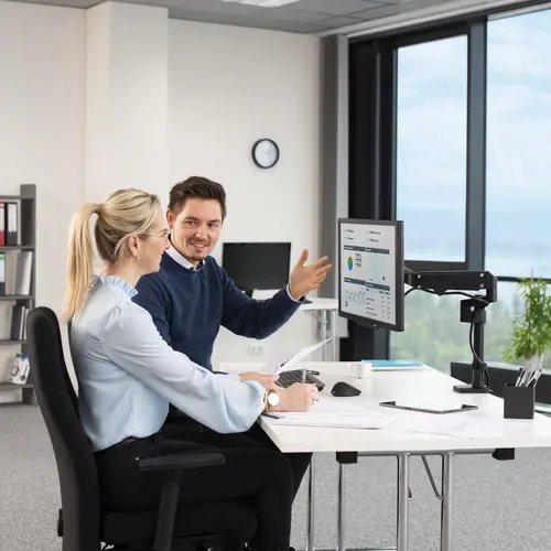 Стойка за монитор за бюро HAMA, Регулируема, 13"-35", 118496 - image 6