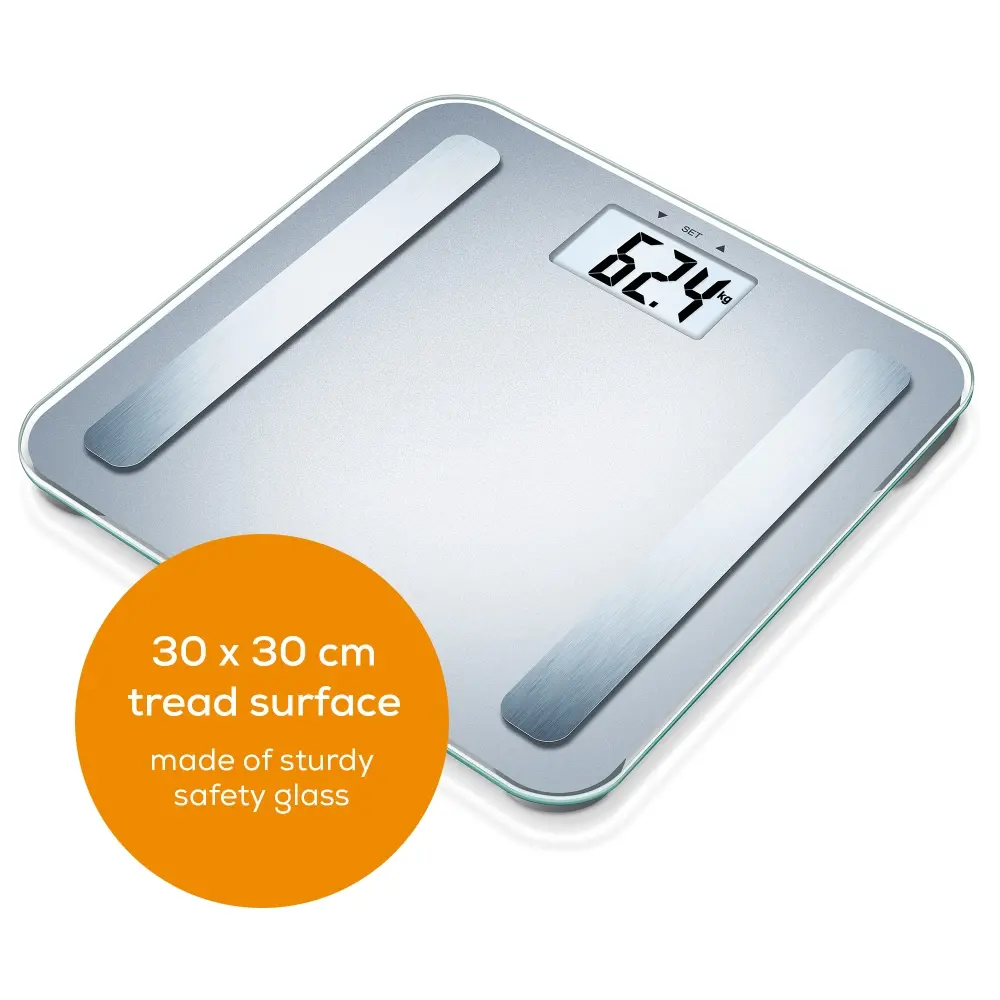 Везна, Beurer BF 183 diagnostic bathroom scale; Extra large LCD display; Weight, body fat, body water, muscle percentage, bone mass, AMR calorie display; 180 kg - image 3
