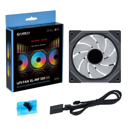 Вентилатор Lian-Li UNI SL-INF Reverse Blade, 120 мм, ARGB PWM, Черен - image 6