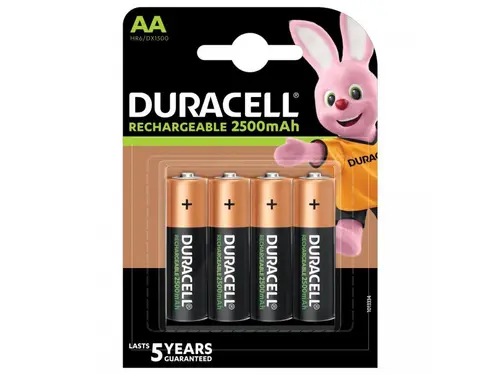 Acumulator reîncărcabil DURACELL R6 AA, 2500mAh NiMH, 1.2V, 4 buc. în ambalaj - 1