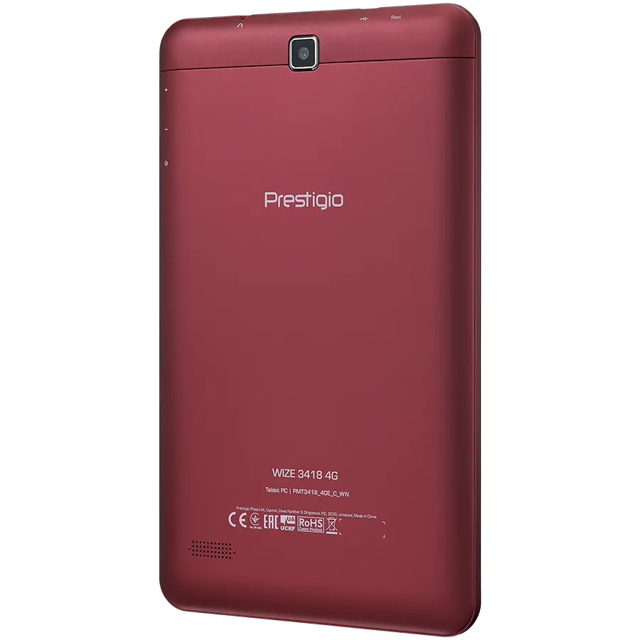 Prestigio Wize 3418 4G, PMT3418_4GE_C_WN, Signal SIM, 4G 8''(800*1280)IPS display, Android 6.0, up to 1.1GHz 64-bit quad core, 1GB DDR, 8GB Flash, 0.3MP Front + 2.0MP rear cameral, 4200mAh battery, Color/ Wine Red. - image 4