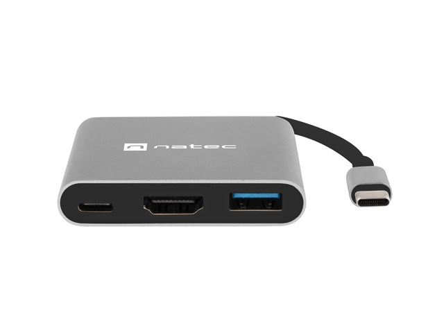 Докинг станция, Natec USB-C Multiport Adapter 3 in 1 Fowler MINI USB 3.0, HDMI 4K, USB-C PD - image 2