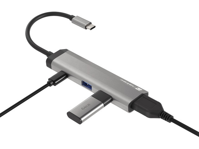 Докинг станция, Natec Fowler Multiport Adapter 4 in 1, 2xUSB 3.0 HUB, HDMI 4K, USB-C PD, Slim - image 2