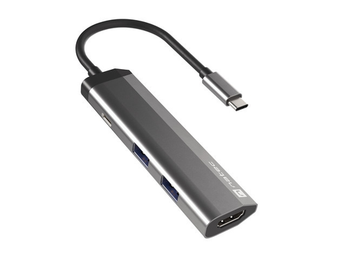 Докинг станция, Natec Fowler Multiport Adapter 4 in 1, 2xUSB 3.0 HUB, HDMI 4K, USB-C PD, Slim