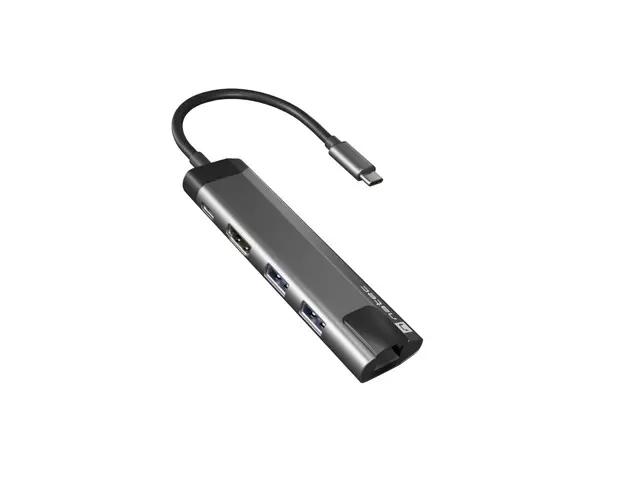 Докинг станция, Natec Fowler Go Multiport Adapter 5 in 1, 2xUSB 3.0 HUB, HDMI 4K, USB-C PD, RJ45