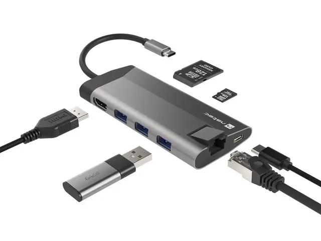 Докинг станция, Natec Fowler Plus Multiport Adapter 8 in 1, USB 3.0 HUB, HDMI 4K, USB-C PD, RJ45, SD, Micro - image 2