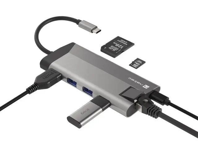 Stație de andocare, Natec Fowler Plus Adaptor multiport 8 în 1, USB 3.0 HUB, HDMI 4K, USB-C PD, RJ45, SD, Micro - image 3