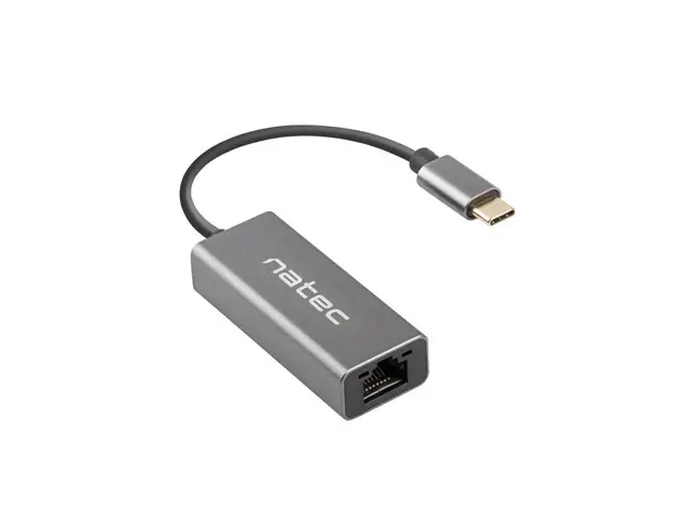 Адаптер, Natec Cricket USB to RJ45 Ethernet Adapter Network Card Cricket USB-C 3.1, 1xRJ45 1GB, Cable - image 1