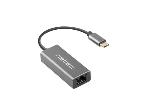 Адаптер, Natec Cricket USB to RJ45 Ethernet Adapter Network Card Cricket USB-C 3.1, 1xRJ45 1GB, Cable - image 1