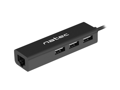 USB хъб, Natec usb 2.0 hub dragonfly 3x port usb 2.0 usb+rj45 - image 2