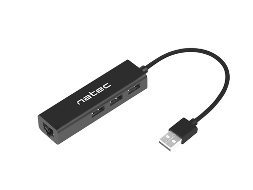 USB хъб, Natec usb 2.0 hub dragonfly 3x port usb 2.0 usb+rj45