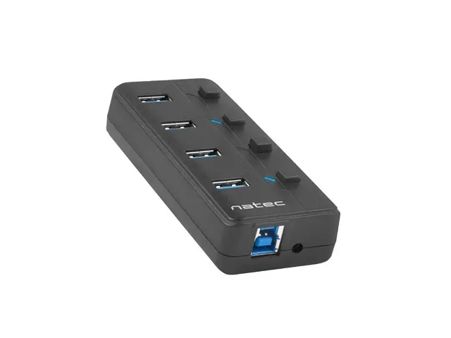 USB хъб, Natec USB 3.0 Hub Mantis 2 4-Port On/Off With AC Adapter - image 2