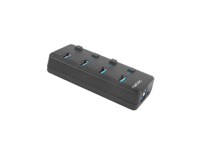 USB хъб, Natec USB 3.0 Hub Mantis 2 4-Port On/Off With AC Adapter - image 3