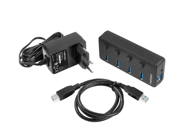 USB хъб, Natec USB 3.0 Hub Mantis 2 4-Port On/Off With AC Adapter - image 6