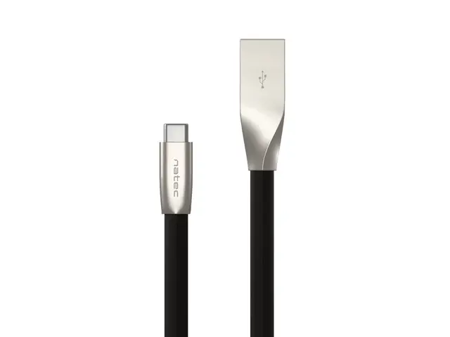 Cablu, Natec USB-C(M) -> USB-A (M) 2.0 cablu 1m. Metal negru - image 1