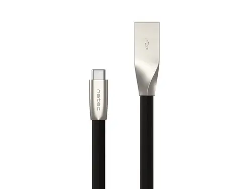 Cablu, Natec USB-C(M) -> USB-A (M) 2.0 cablu 1m. Metal negru - 2