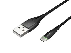 Кабел, Natec USB-C(M) -> USB-A (M) 2.0 cable 1m. Black LED nylon