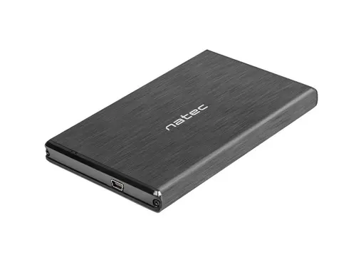 Кутия за твърд диск, Natec External HDD/SSD Enclosure Rhino SATA 2.5" USB 2.0 Aluminium Slim Black