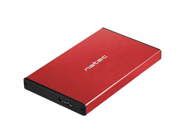 Кутия за твърд диск, Natec External HDD/SSD Enclosure Rhino Go SATA 2.5" USB 3.0 Red